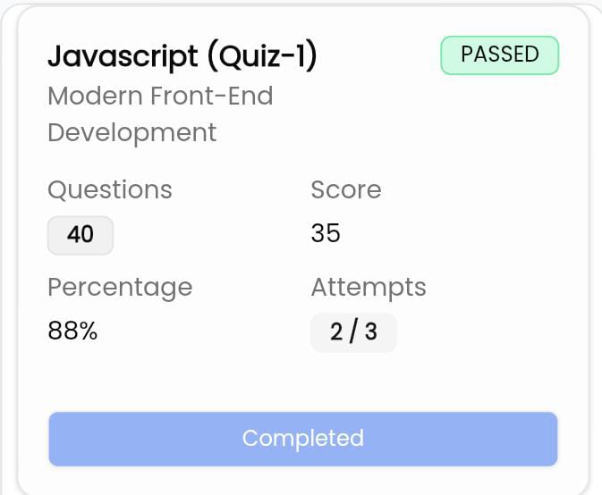 JavaScript Quiz Screenshot